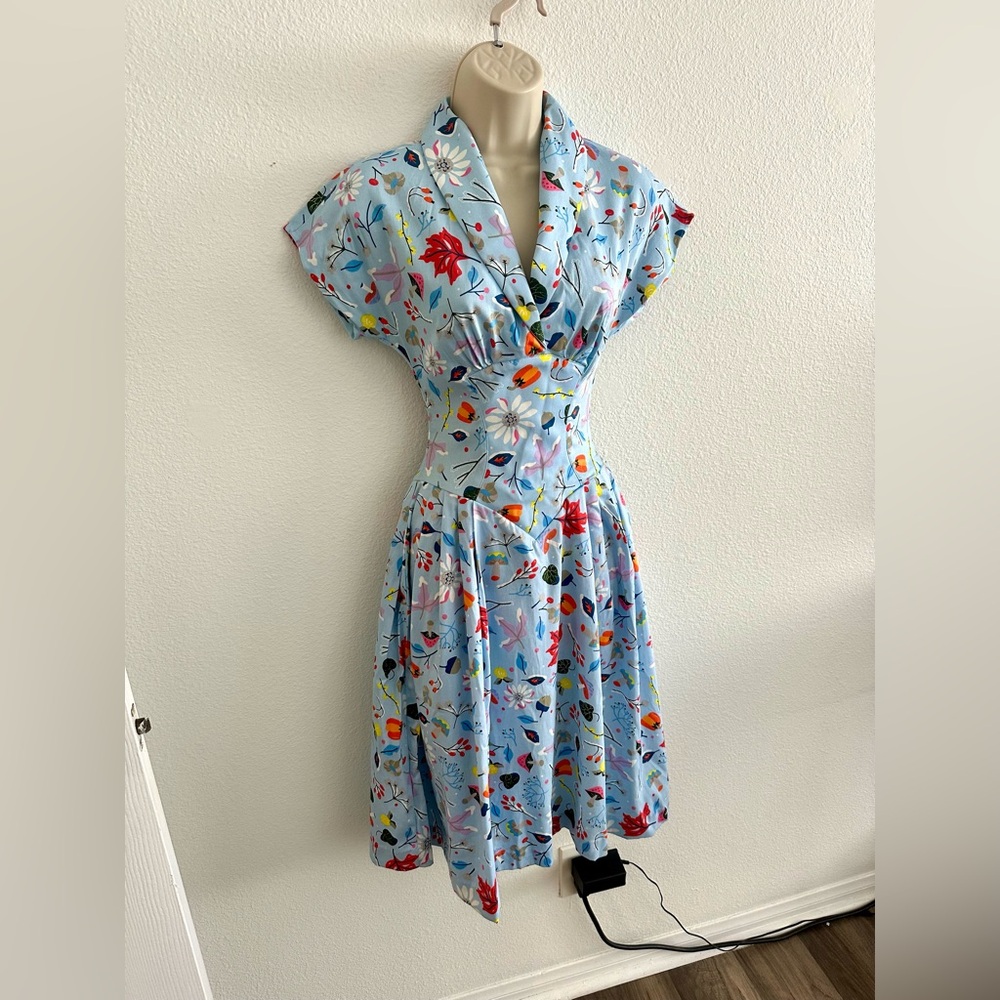 Dapper Day NWT XS Dress First Frost Disney Mushroom‎ Nature Pinup 60s Retro